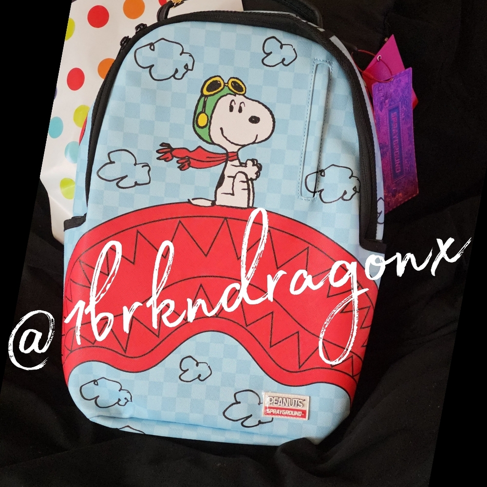 NWT Sprayground Red White Blue Snoopy Backpack Dead Stock Rare Last 1 PRISTINE - Picture 11 of 12